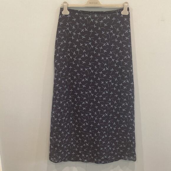 Vintage Fashion Bug Womens Maxi Skirt Large Y2K Forest Fairy Navy Blue Floral - Picture 1 of 8